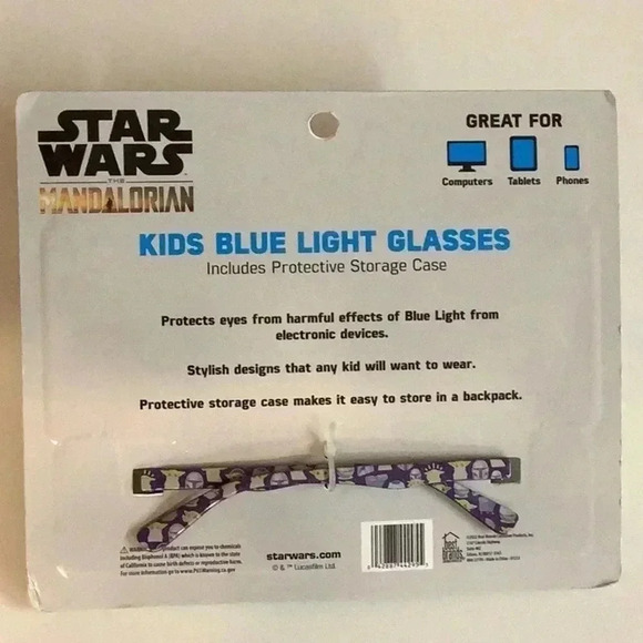 Star Wars The Mandalorian Kids Blue Light Glasses New In Package - Picture 2 of 2